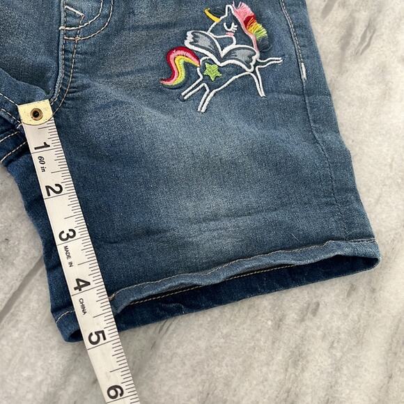 Vigoss The Chelsea Shorts Girls 6 Blue Denim Jeans Shorts Rainbow Unicorn - Picture 8 of 9